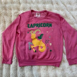 Anthropologie Midnight Rider Capricorn Zodiac Sweatshirt Pink size Small